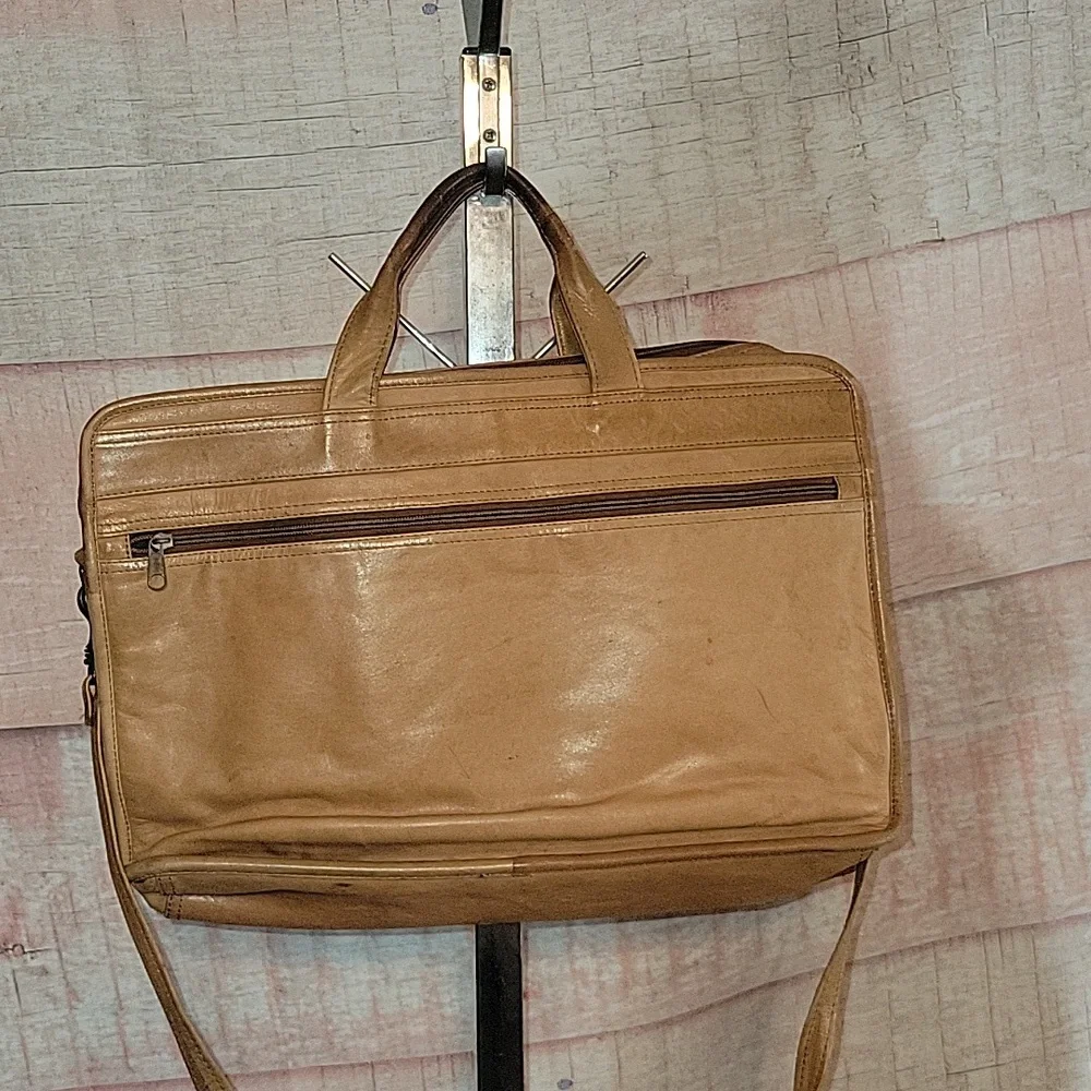 Tan Leather Breifcase Laptop Bag